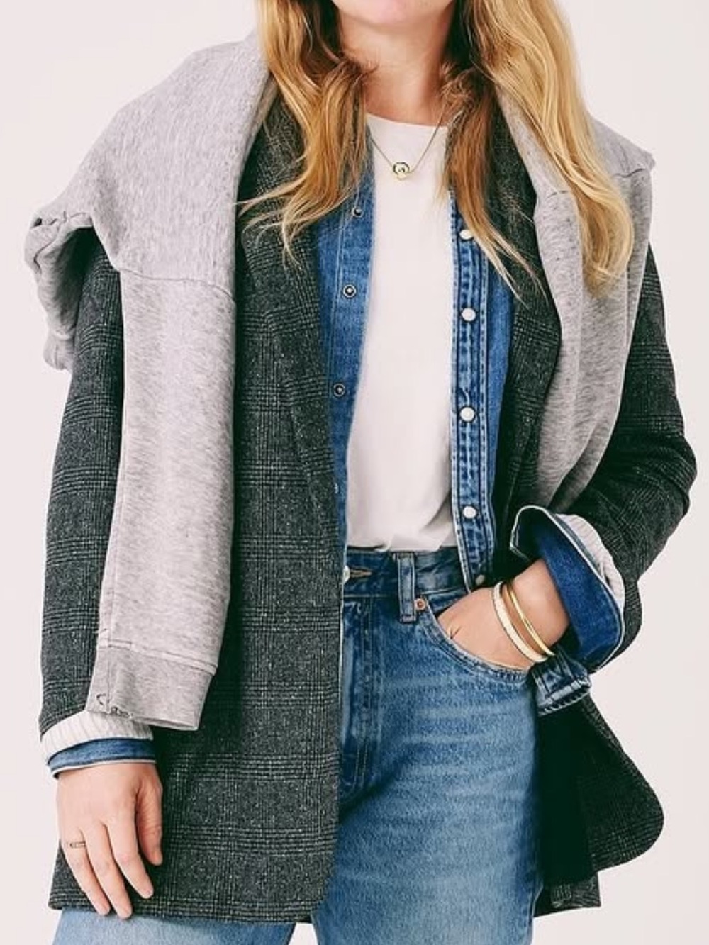 Zara Charcoal Gray Oversized Blazer
